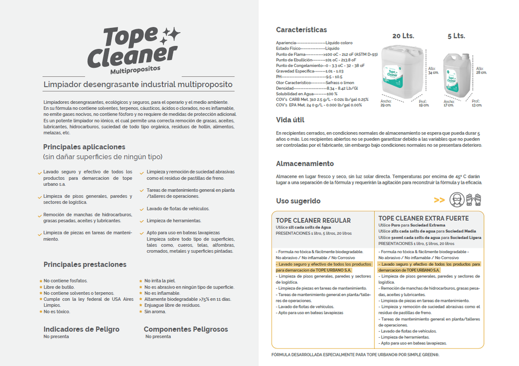 TOPE URBANO CLEANER - EXTRA FUERTE