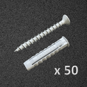 Pack x 50 Un. - Tornillo Fix + MAGNI GRIS + Tarugo SX 8