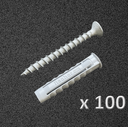 Pack x 100 Un. - Tornillo Fix + MAGNI GRIS + Tarugo SX 8