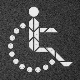[KFIGDISGRAPYP] Kit Figura Discapacitado Grande - Punto y Placa